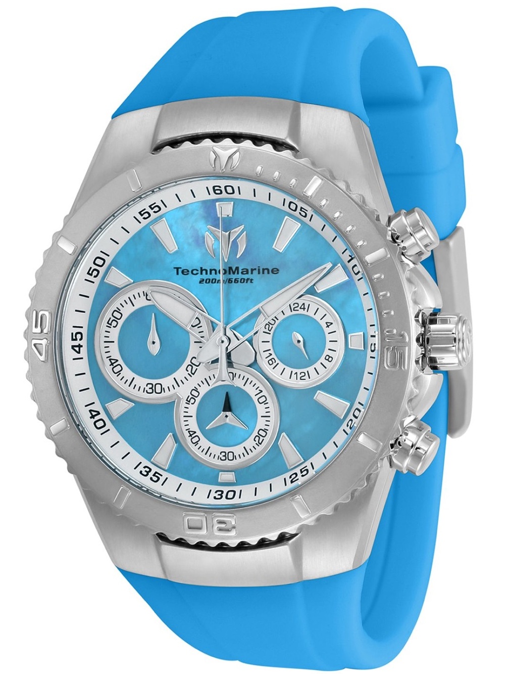 TechnoMarine Blue Dial Chronograph Silicone Strap Watch